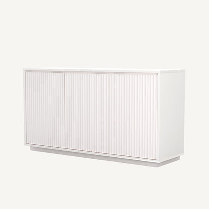 Blanca White Wood Sideboard with Three Scalloped Cabinets – view 7