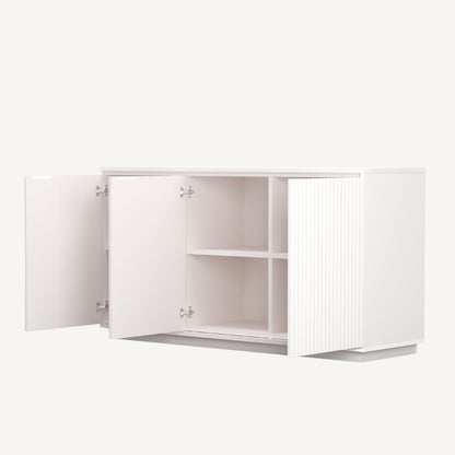 Blanca White Wood Sideboard with Three Scalloped Cabinets – view 4