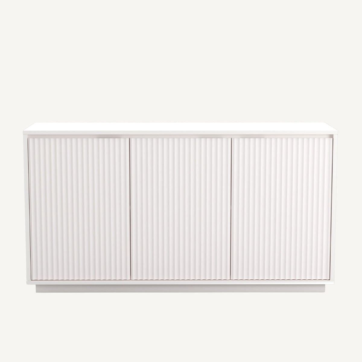 Blanca White Wood Sideboard with Three Scalloped Cabinets – view 3