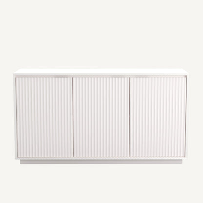 Blanca White Wood Sideboard with Three Scalloped Cabinets – view 3