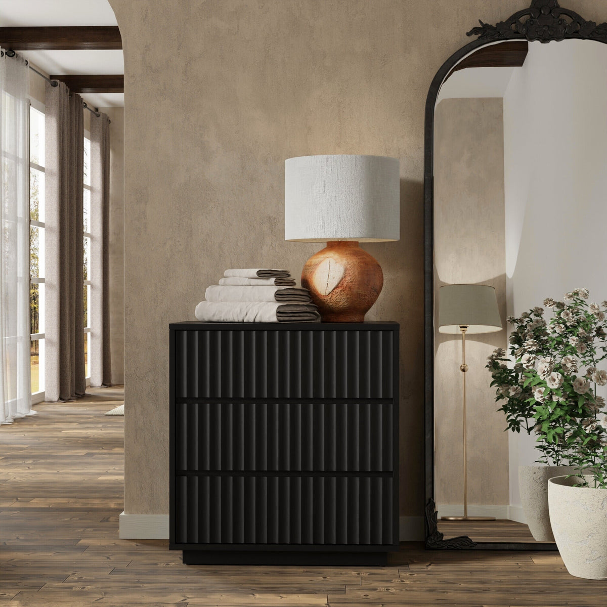 Mahogany Blanca Small Chest, Black Finish