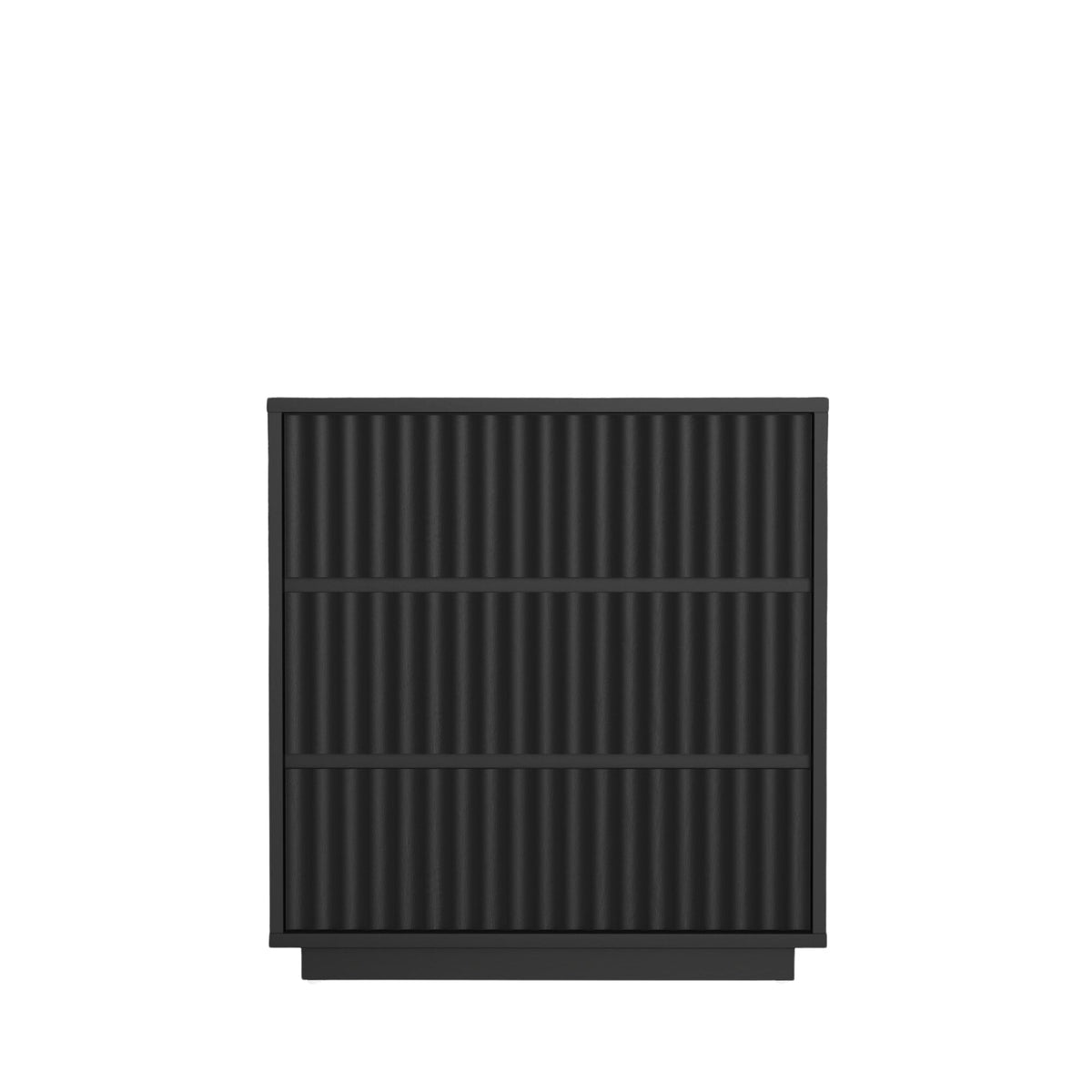 Blanca 3-Drawer Mahogany Small Chest with Scalloped Drawers, Black – view 3