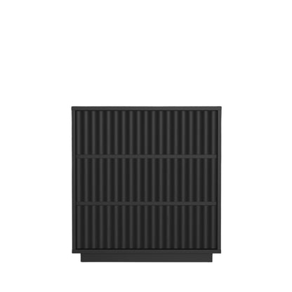 Blanca 3-Drawer Mahogany Small Chest with Scalloped Drawers, Black – view 3