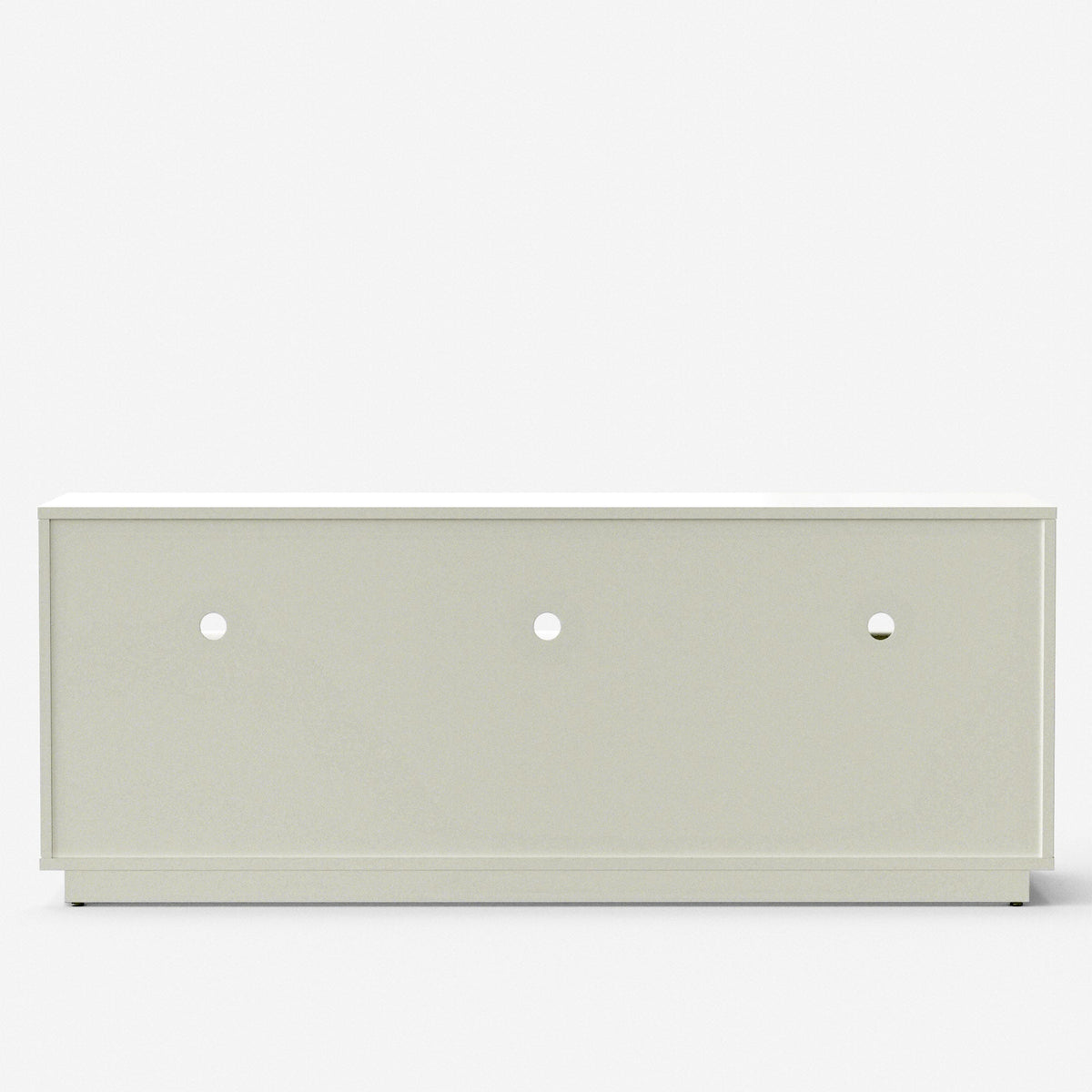 Blanca Mahogany TV Console with Scalloped Drawers, White – view 3
