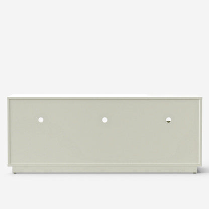 Blanca Mahogany TV Console with Scalloped Drawers, White – view 3
