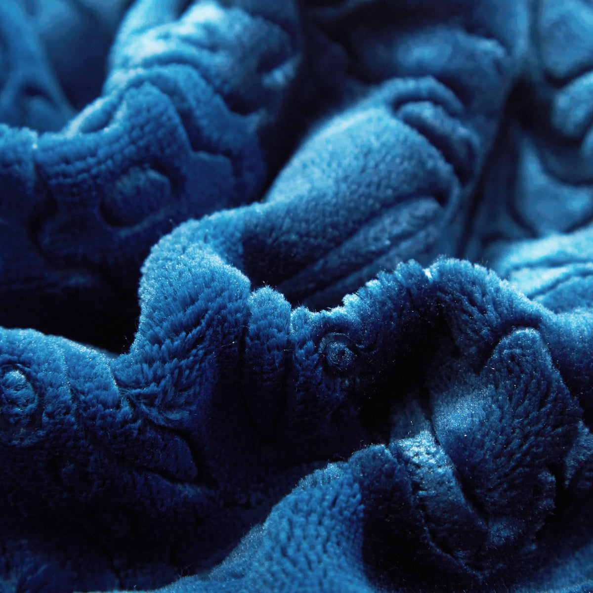 Cozy Night Blue Embossed Microfleece and Sherpa Throw Blanket – view 6