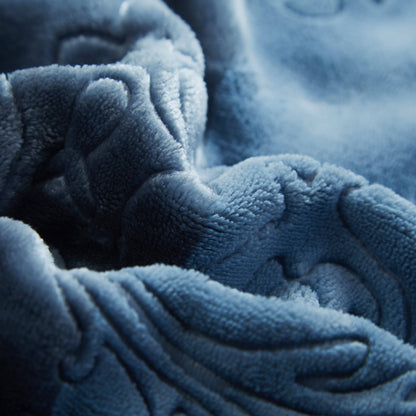 Rainy Day Grey Blue Embossed Microfleece and Sherpa Throw Blanket – view 5