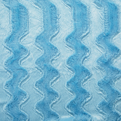 Sky Blue Faux Fur and Sherpa Reversible Throw Blanket – view 5