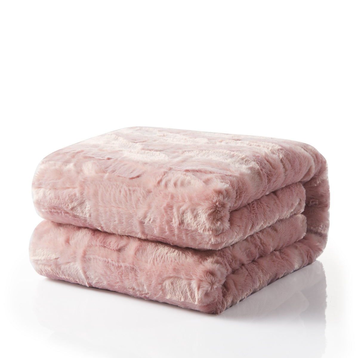 Dusty Rose Pink Faux Fur and Sherpa Throw Blanket – view 5