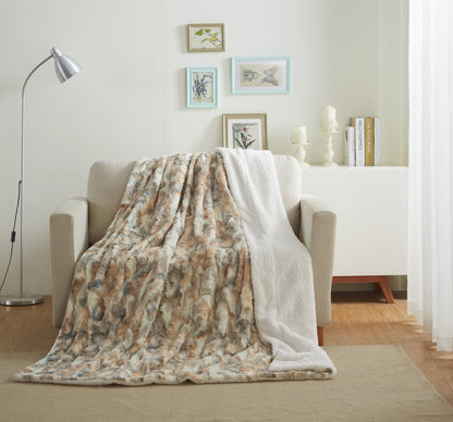 Faux Fur and Sherpa Throw Blanket for Warmth and Comfort