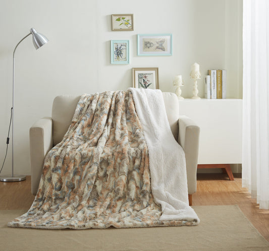 Faux Fur and Sherpa Throw Blanket for Warmth and Comfort
