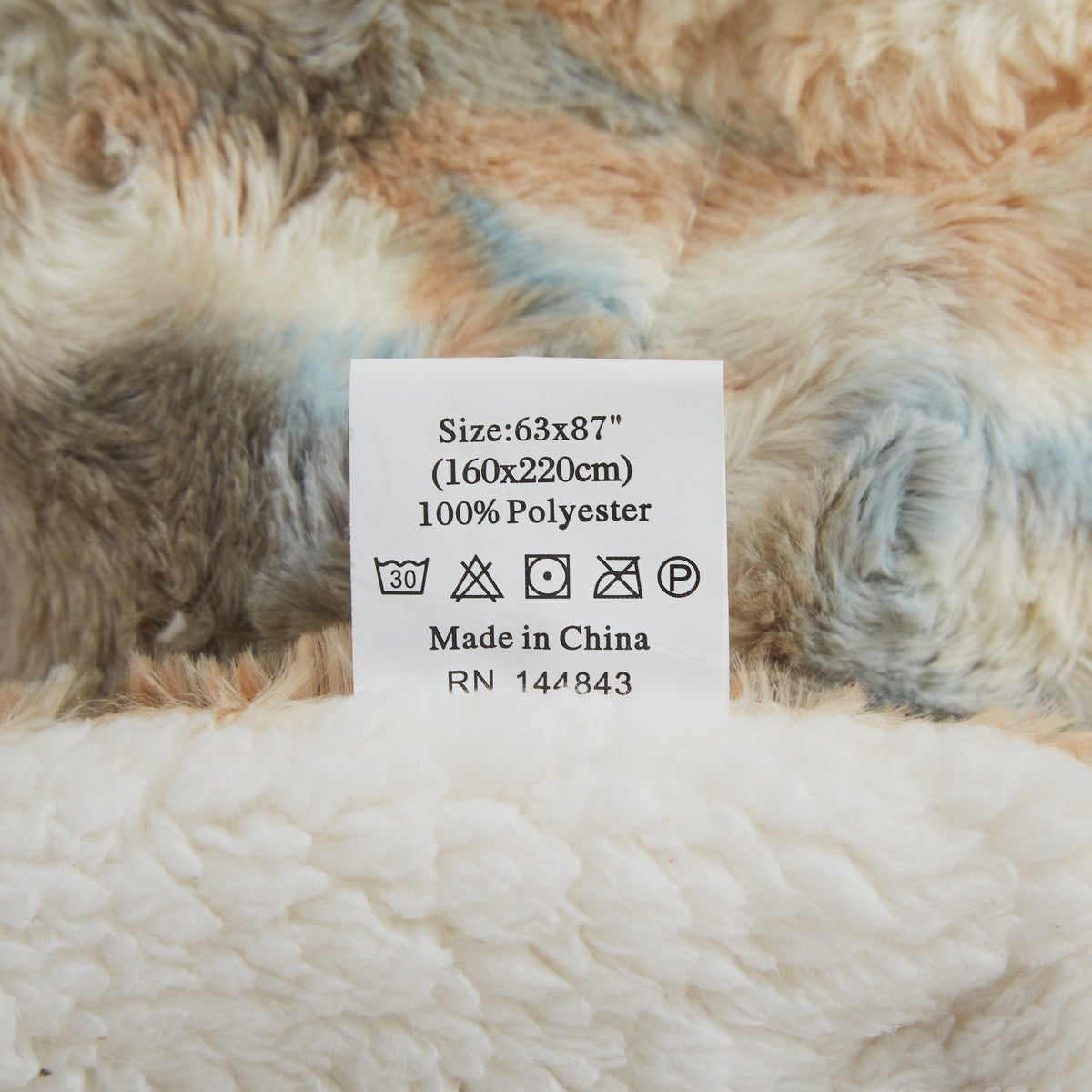 Russian Lynx Multicolor Faux Fur and Sherpa Throw Blanket – view 9