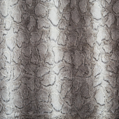 Silver Snow Giraffe Embossed Faux Fur and Sherpa Throw Blanket – view 5