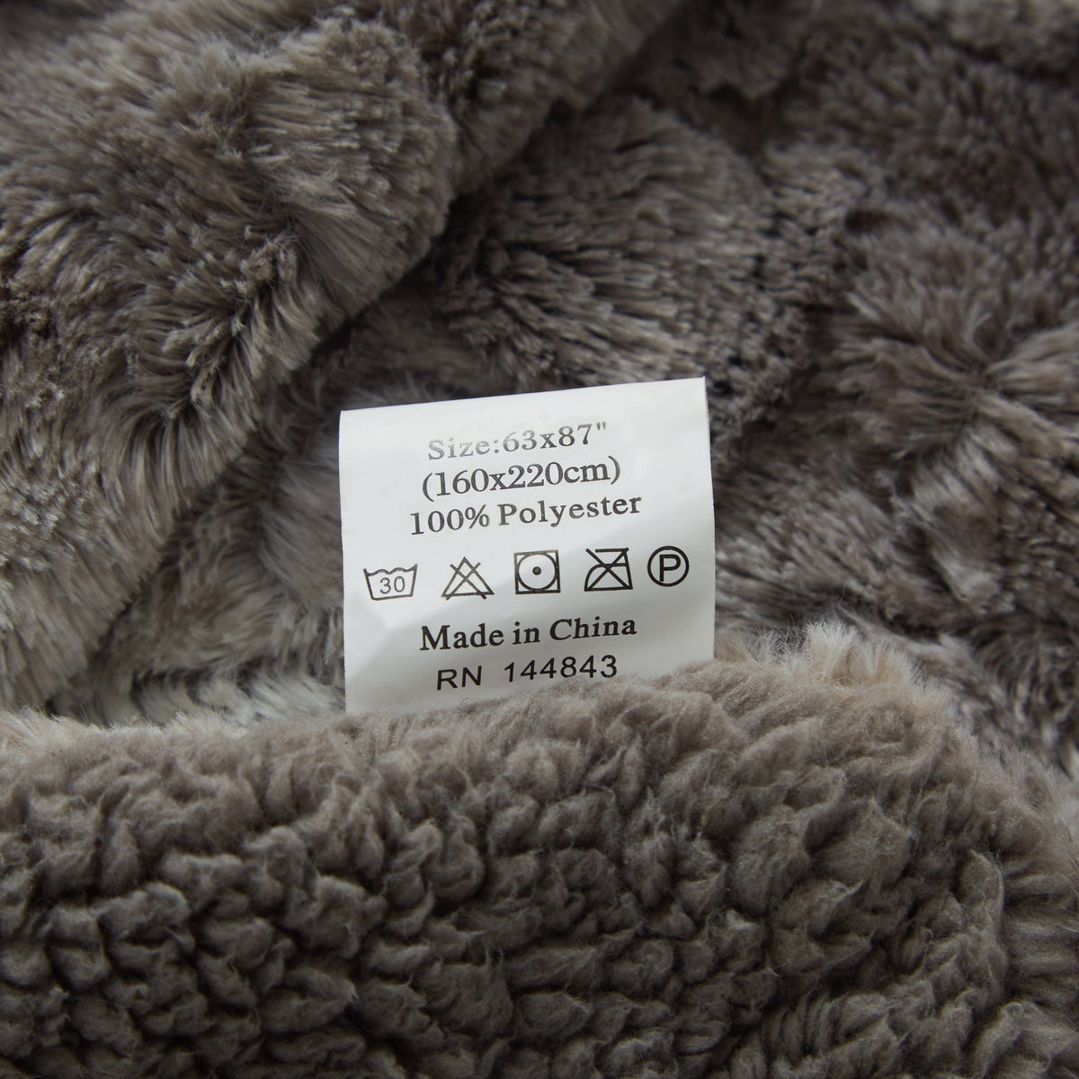 Silver Snow Giraffe Embossed Faux Fur and Sherpa Throw Blanket – view 9