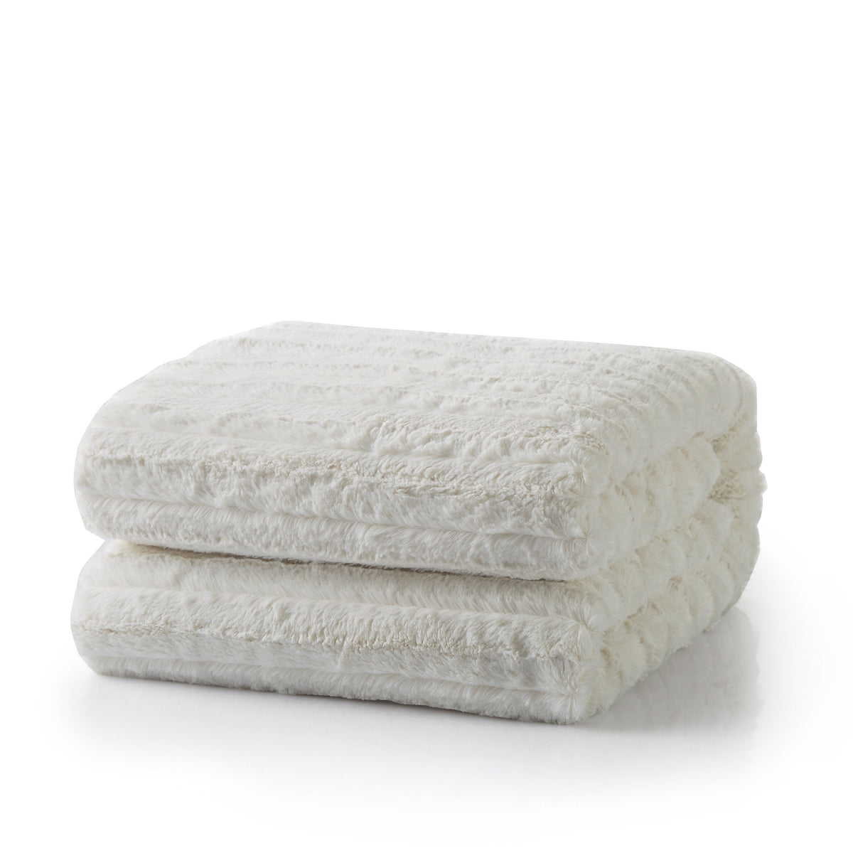 Polar Ivory White Faux Fur and Sherpa Throw Blanket, Reversible – view 8
