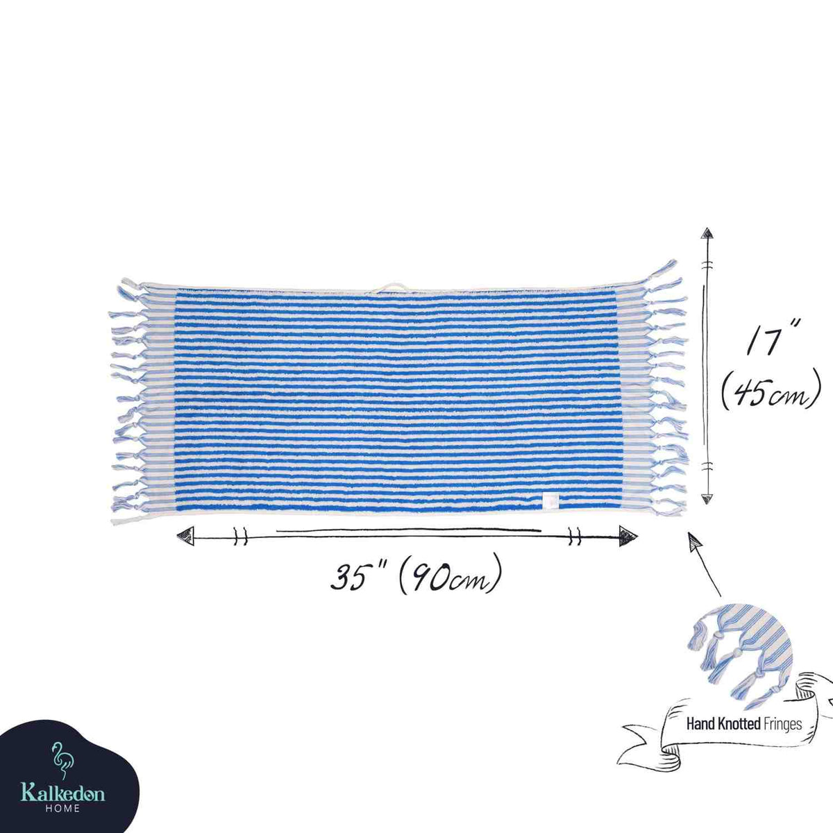 Striped Organic Turkish Cotton Hand Towel, Long 17 x 35 Inch – view 17
