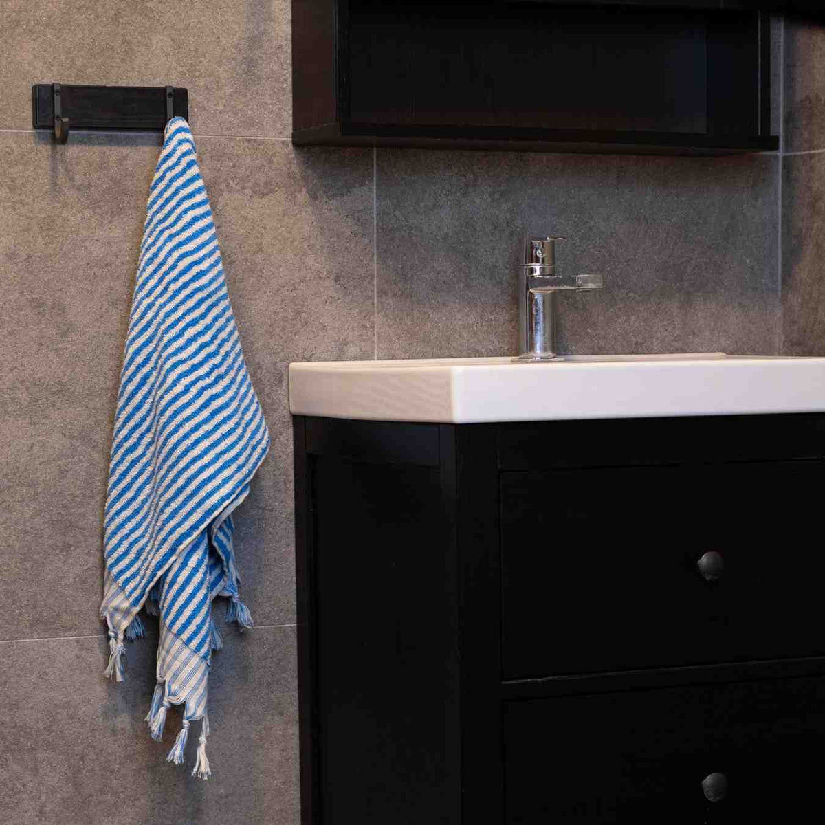Striped Organic Turkish Cotton Hand Towel, Long 17 x 35 Inch – view 19