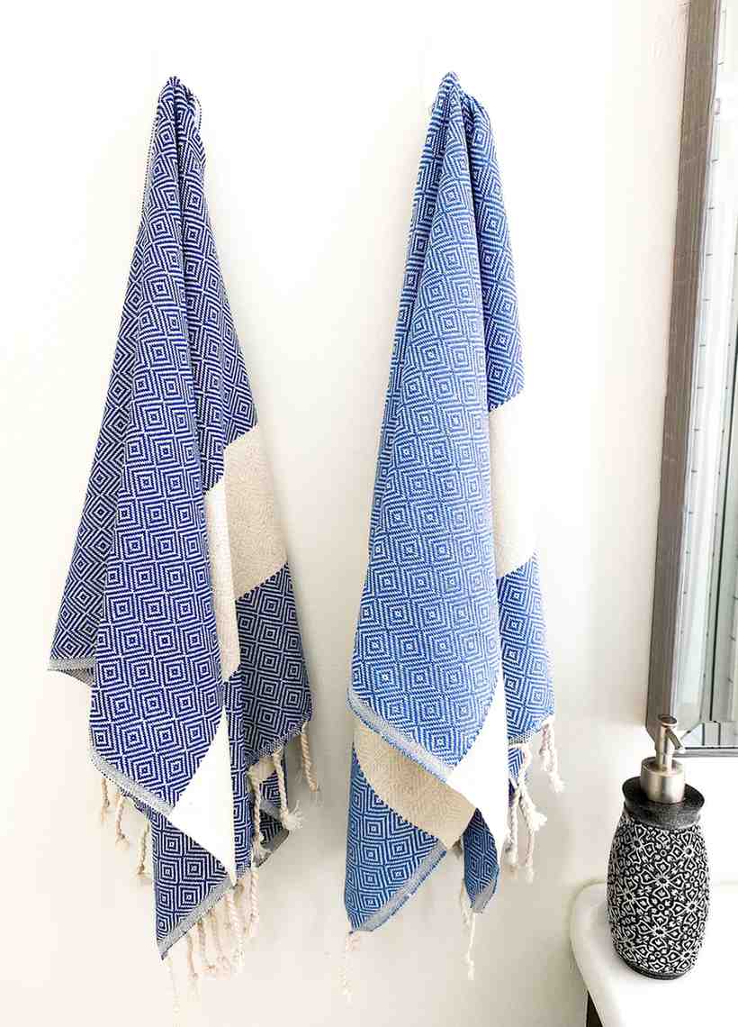Diamond Weave Cotton Hand Towel, Oversized 16 x 36 Inch Kitchen Towel – view 7