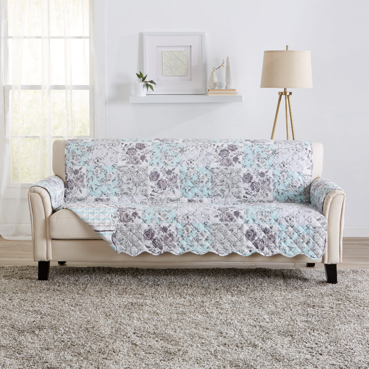 Reversible Floral Patchwork Furniture Protector – Maribel Collection – view 67