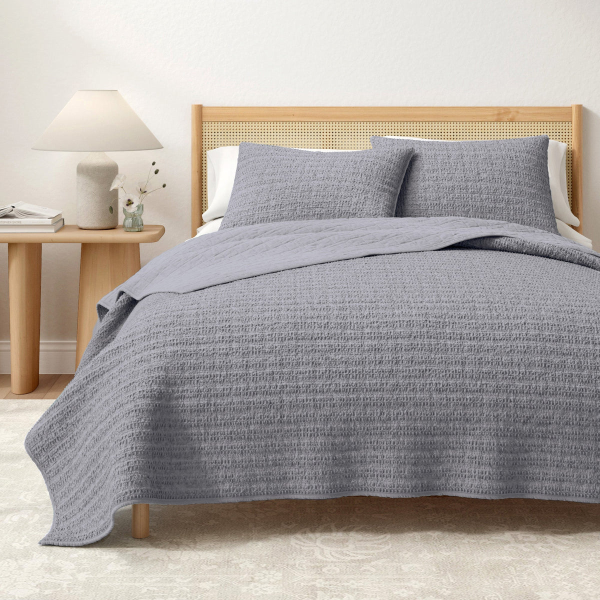 Garment-Washed Cotton Waffle Weave Quilt Set – Genevieve Collection – view 37
