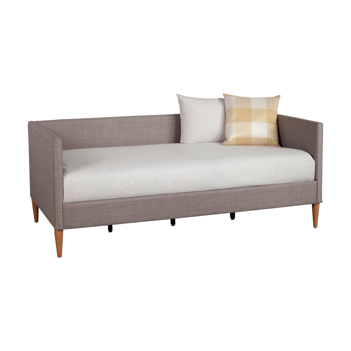Britney Twin Daybed in Dark Grey Linen with Acorn Legs – view 2