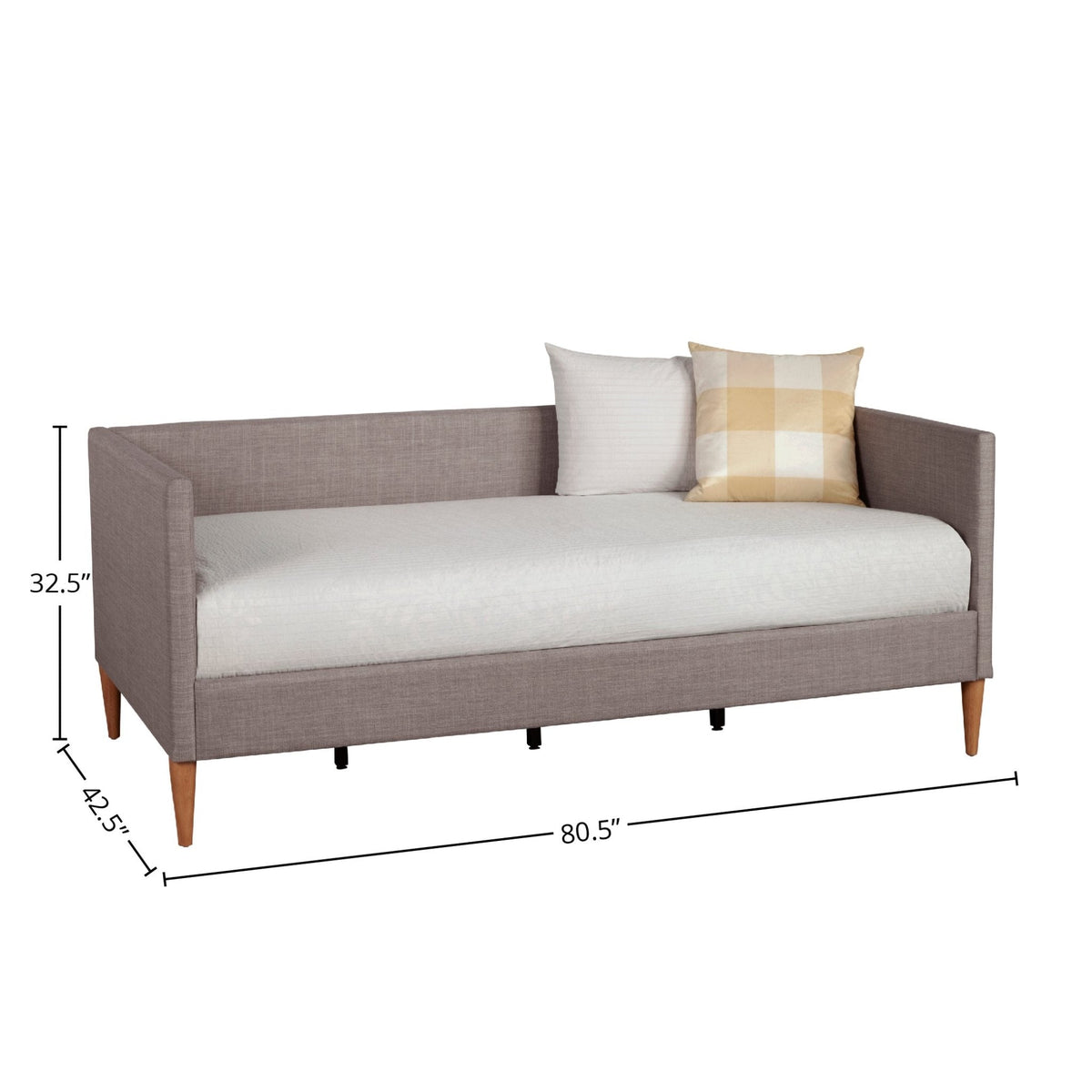 Britney Twin Daybed in Dark Grey Linen with Acorn Legs – view 5