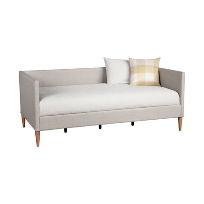 Britney Twin Daybed in Light Grey Linen with Tapered Acorn Legs – view 3