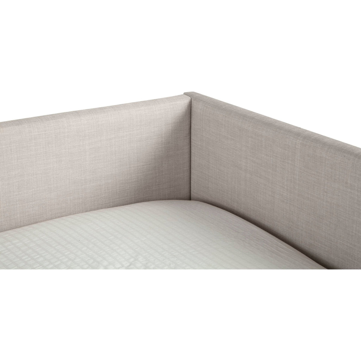 Britney Twin Daybed in Light Grey Linen with Tapered Acorn Legs – view 4