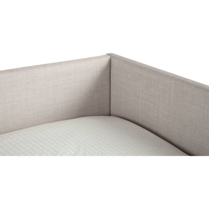 Britney Twin Daybed in Light Grey Linen with Tapered Acorn Legs – view 4