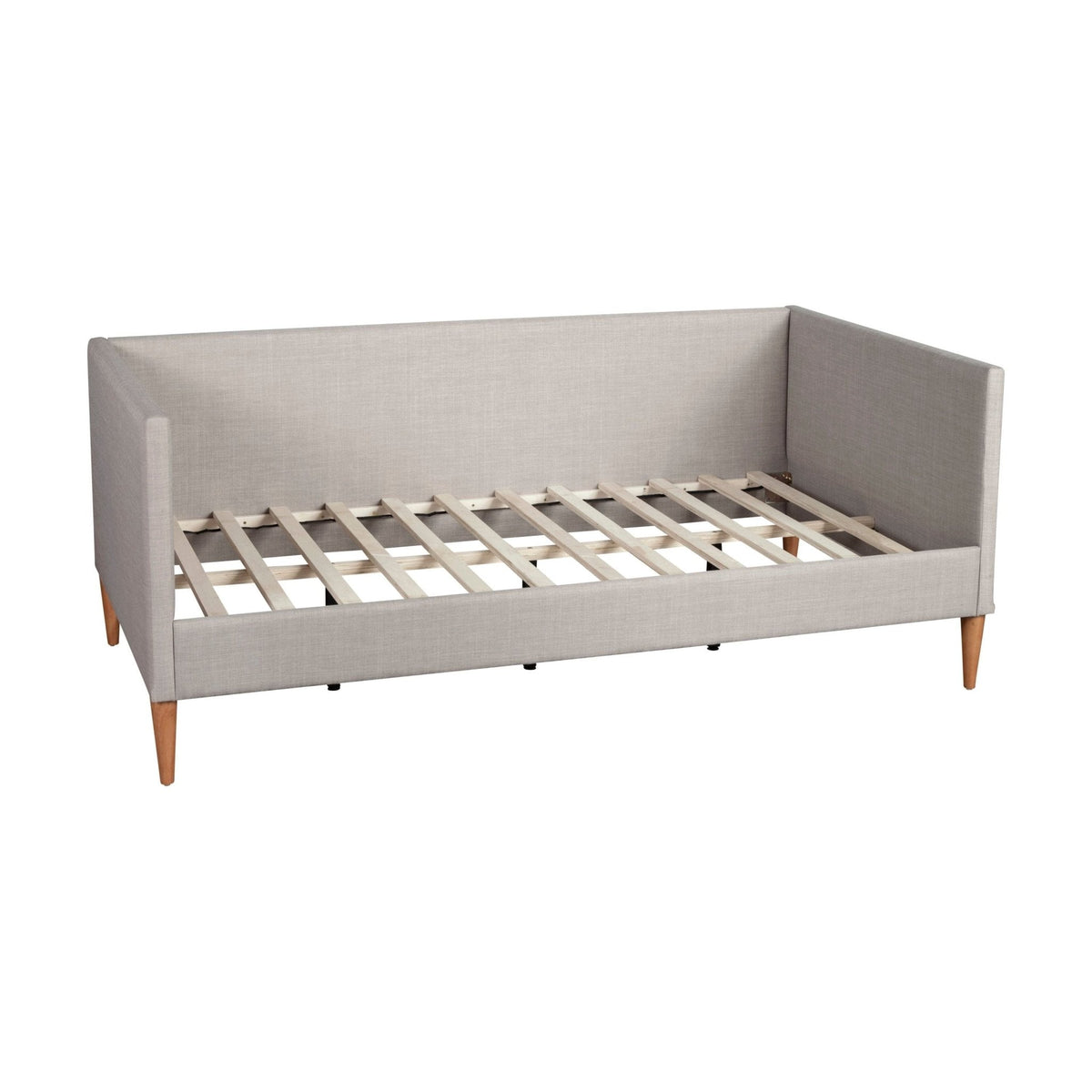 Britney Twin Daybed in Light Grey Linen with Tapered Acorn Legs – view 5