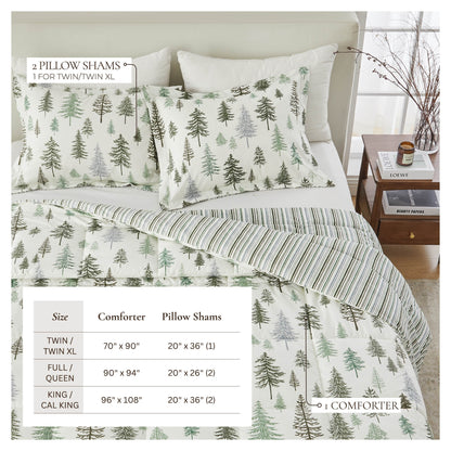 Reversible Holiday and Lodge Comforter and Sham Set – Odette Collection – view 71