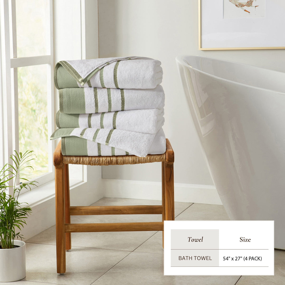 Decorative Cotton Stripe Bath Towel Set – Noelle Collection – view 65