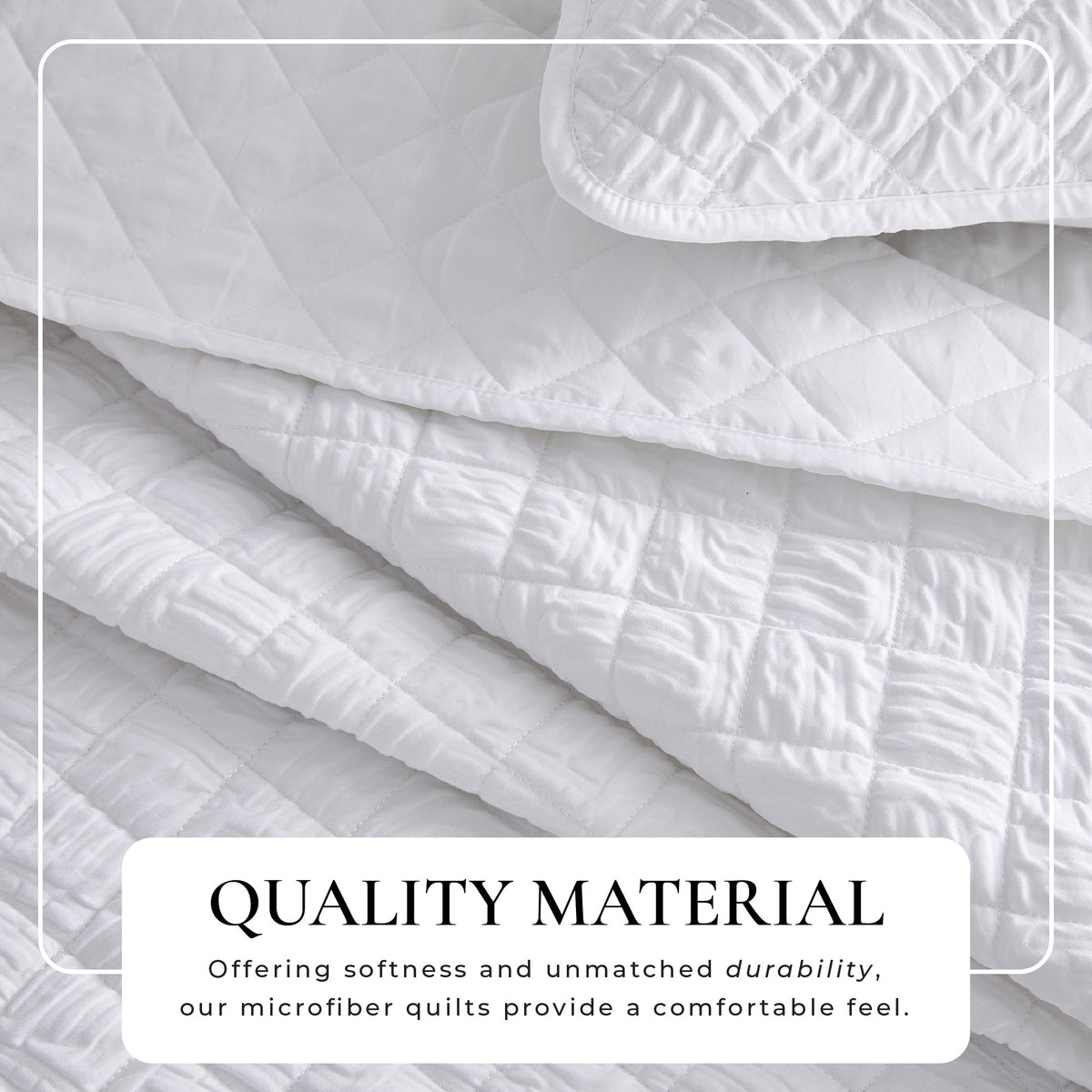 White Diamond Embossed Reversible Quilt Set – Diamond Microsculpt – view 2