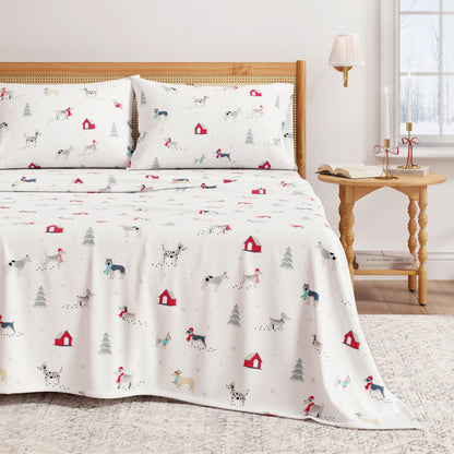 Turkish Cotton Christmas Flannel Sheet Set – Whittaker Collection – view 29