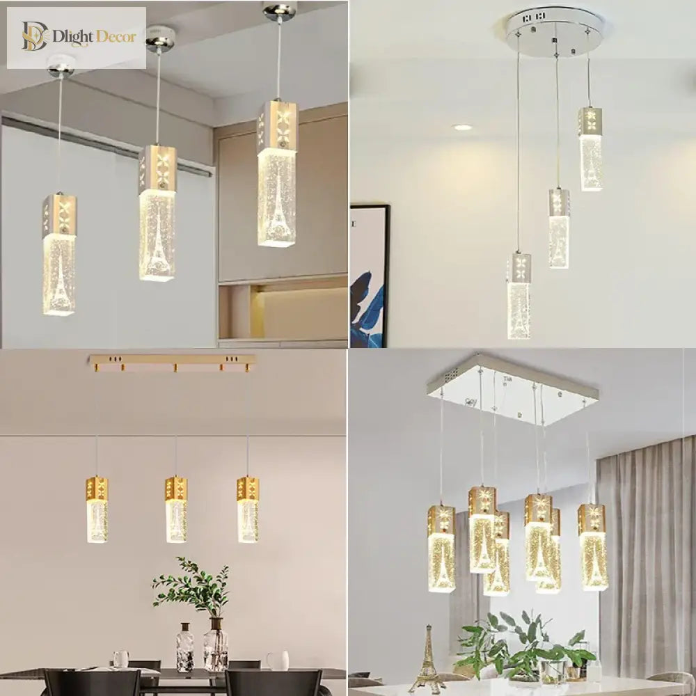 Bubble Crystal LED Pendant Light and Wall Lamp in Gold or Silver – view 3