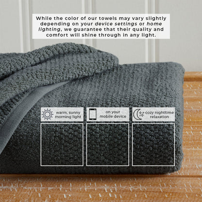 100% Cotton Rice Weave Textured Bath Towel Set – Marbella Collection – view 89