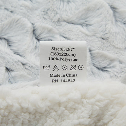 Snowy Owl Ombre Faux Fur and Sherpa Throw Blanket – view 5