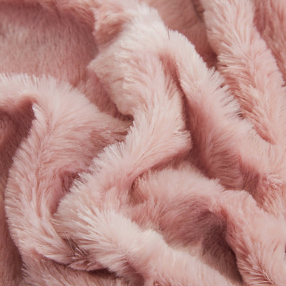 Dusty Rose Pink Faux Fur and Sherpa Throw Blanket – view 6