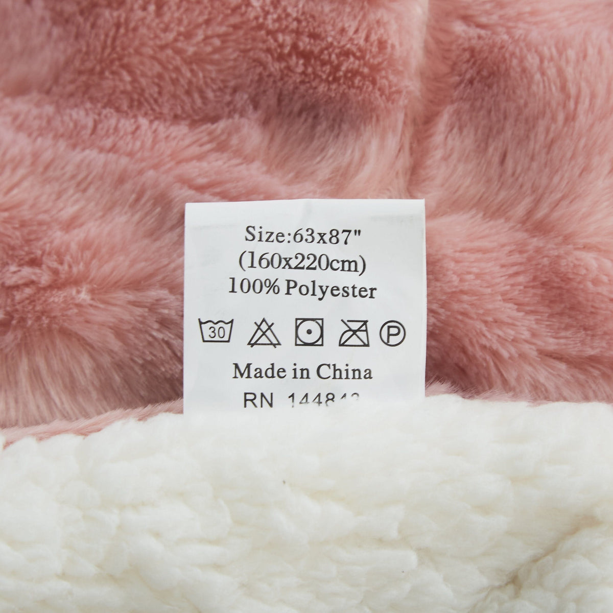 Dusty Rose Pink Faux Fur and Sherpa Throw Blanket – view 8