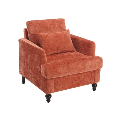 Mid Century Modern Tufted Armchair with Solid Wood Frame – view 5
