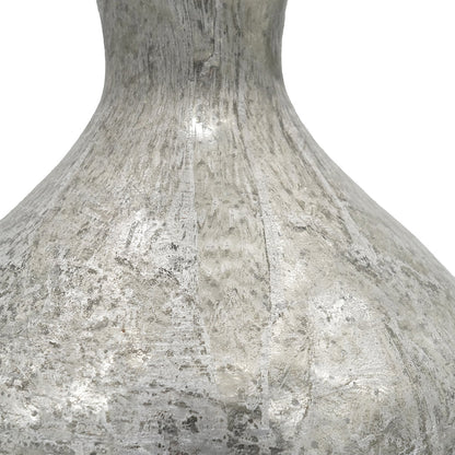 Hand-Finished Silver Mercury Glass Table Lamp with Linen Shade – view 3