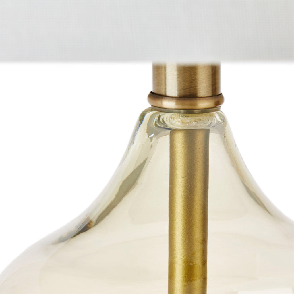 Ellipse Curved Glass Table Lamps with Gold Base, Set of 2, White Shades – view 6