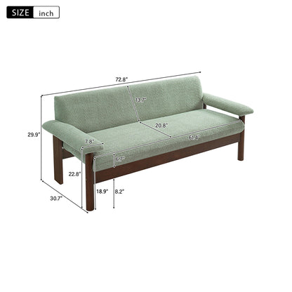 Fabric Loveseat Sofa with Armrest Pillows and Solid Rubberwood Frame – view 9