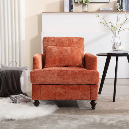 Mid Century Modern Tufted Armchair with Solid Wood Frame – view 18