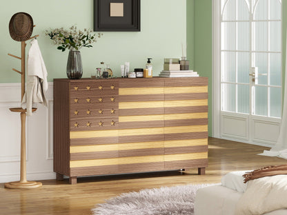 55 Inch Hand-Carved Buffet Sideboard Cabinet with Drawers – view 9