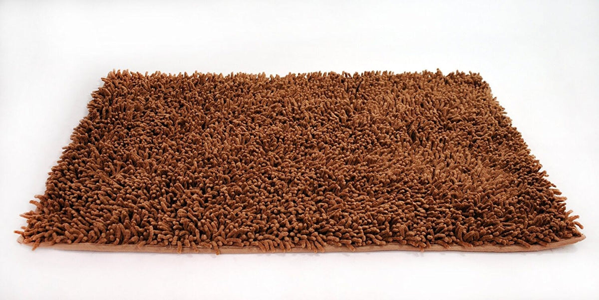 Brown 100% Cotton Chenille Area Rug and Runner