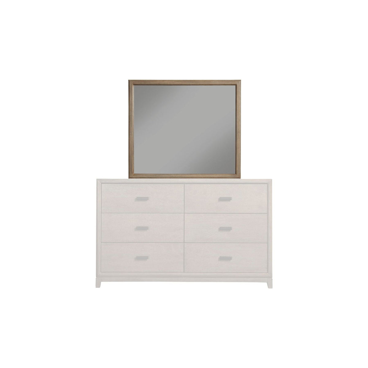 Antique Grey Wood Dresser Mirror for the Camilla Collection