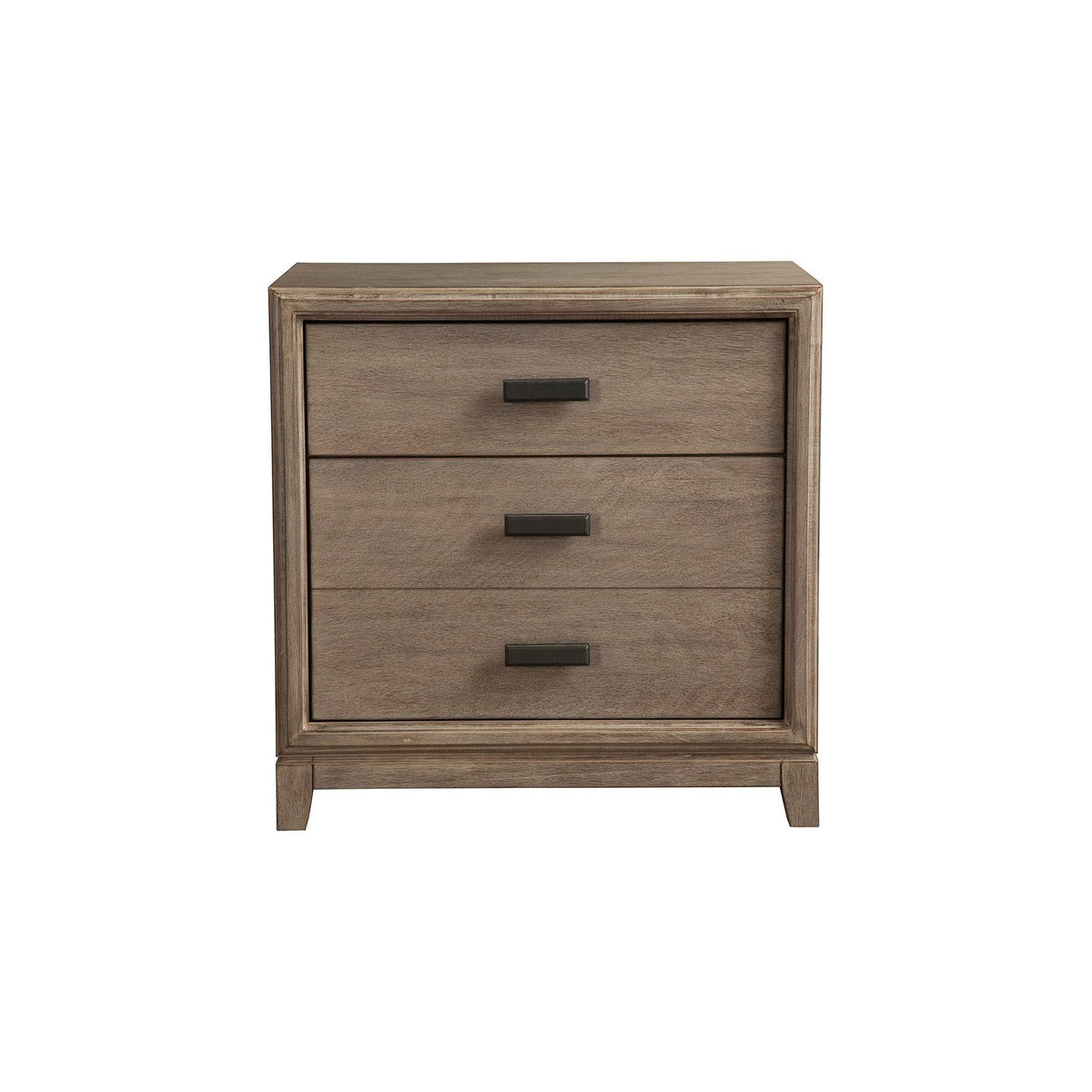 Mahogany and Okoume Wood Nightstand, Antique Grey