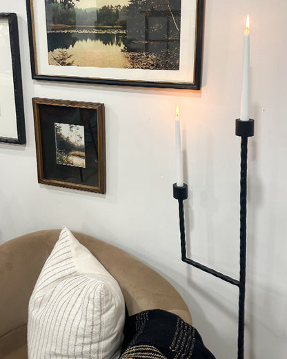 50 Inch Black Iron Floor Candelabra with Curved Arms – view 5