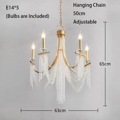 Classic Candle LED Chandelier in Black, Gold or Silver Frame – view 9